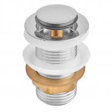 Донний клапан для раковини Zerix BV-06 1 1/4''  без переливу автоматичний СLICK-СLACK (Колір хром) (ZX6023)