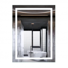Дзеркало Mixxus Premium FLASH MR21-60x80 з Led Touch, Anti-fog, димером, регулятором яскравості, годинником (MP6617)