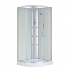 Бокс душовий з гідромасажем Mixxus STRONG SBH02-90x90x215-FB SATIN низький піддон (MI6890)