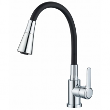Змішувач для кухні Zerix Eza-011-T Chrome Refl.Black (колір хром+силік.вилив чорний) (ZX6144)