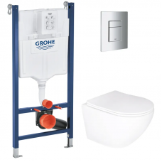 Комплект Grohe Set Унітаз ELLIPSE-0305-T3 + Інсталяція UA388400WG + панель 38732000 (388400WGELLIPS0305T3)
