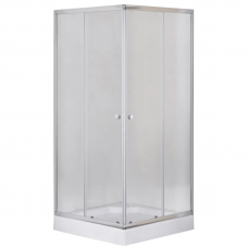 Душова кабіна з низьким піддоном Mixxus CUBIC SCT01-100x100x195-FB CHROME матове скло 4мм (MI6904)