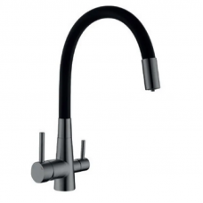 Змішувач для кухні Mixxus SUS-021 GRAPHITE REFL.BLACK з нерж.ст.SUS304 з вих.для пит.води (MI6215)