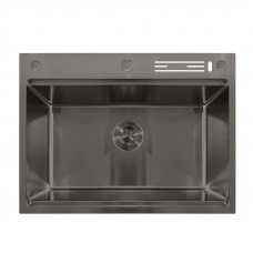 Мийка Mixxus MH7050-SK NANO-BLACK (3.0/0.8) з н.ст. зі сходинкою для суш.,з підст.під ножі(графіт)(MX1944)