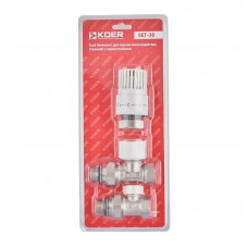 Комплект для підключення радіатора Koer SET-30 - 1/2'' (прямий) з термоголовкою (KR5717)