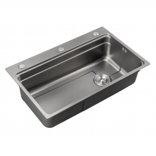 Мийка з нержавіючої сталі Mixxus MS6846-Set-01 Micro Decor Graphite (3.0/0.8) комплект  (графіт) (MI8388)