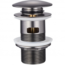 Донний клапан для раковини з переливом Zerix BV-09 GRAY 1 1/4" автоматичний Click-Clack (Колір графіт) (MY0415)