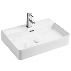 Раковина підвісна-накладна MIXXUS PREMIUM QUADRO-0202 600х440х120mm (отвір під змішувач, перелив) (MP6479)