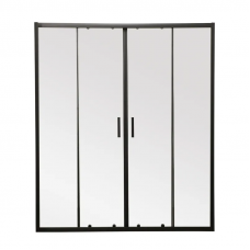 Двері в нішу Mixxus Premium DIVERSE SD01-160x185-TR Black прозоре скло 5мм (MI6879)