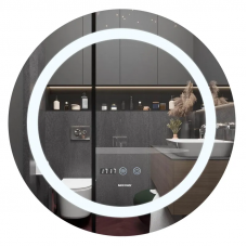 Дзеркало Mixxus PLAIN MC02-80 з Led Touch, Anti-fog, димером, регулятором яскравості, годинником (MI6931)