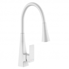 Змішувач для кухні Mixxus Etna 014-T (NUT) White Refl.White (Білий+силіконовий вилив білий) (MI8424)