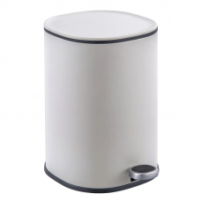 Відро для сміття з плавним закриттям овальне Zerix Prime-TC0105 White 5л колір білий (ZX5901)