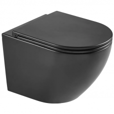 Унітаз підвісний Mixxus Premium Ellipse-0303-R Black 520x365x360mm, система змиву RIMLESS (MP6464)