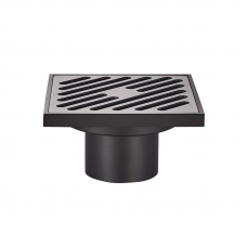Душовий трап KOER FD10-100x100-180-BLACK (прямий відвід) (Чорний) (KR3414)