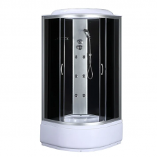 Бокс душовий з гідромасажем Mixxus STRONG SBH01-90x90x215-GR SATIN з високим піддоном (MI6889)