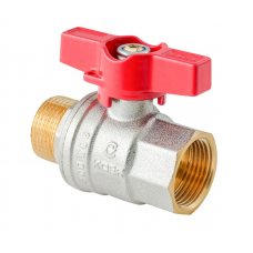 Кран кульовий ГШМ Koer Extreme KE.218-25 - 1" FM ручка "метелик" червона (KR5761)