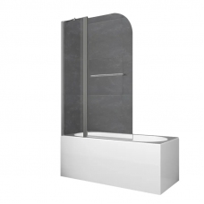 Шторки скляні на ванну Koer SR BS04-95x140-TR-07 прозоре скло 6мм, графіт (KR5404)