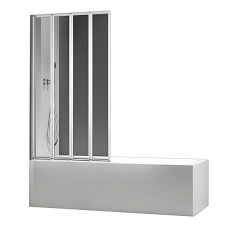 Шторки скляні на ванну складні Koer SR BS07-80x140-TR-01 прозоре скло Easy Clean 4мм, хром (KR5948)