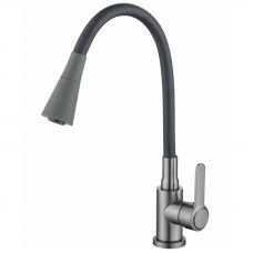 Змішувач для кухнi Zerix Eza-011-T Graphite Refl.Black (колір графіт+силік.вилив чорний) (ZX6145)