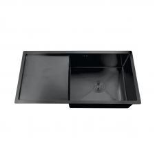 Мийка Zerix ZH7844B-215 (3.0/1.0) PVD-Black з сушаркою для посуду (ZM5565)