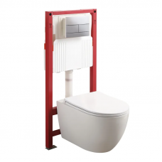 Комплект: Mixxus Premium Ellipse-SET-2102 (в 2 ящ) Унітаз система змиву Tornado 3.0+ Інсталяція Koer KT-0404 + панель KT-0604-01 Chrome (MP6690)