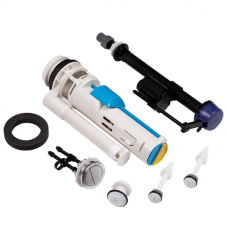 Комплект арматури: MIXXUS PREMIUM BUTTON-1805-1/2" СПУСКНА 2-х кнопочна + НАПОВНЮВАЛЬНА з НИЖНІМ підведенням, пластикове різьблення 1/2" (MP6720)