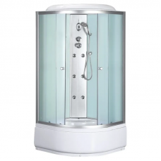 Бокс душовий з гідромасажем Mixxus STRONG SBH01-90x90x215-FB SATIN з високим піддоном (MI6888)
