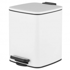 Відро для сміття з плавним закриттям квадратне Zerix Kubix-TC0106 White 6 л (колір білий) (ZX6109)