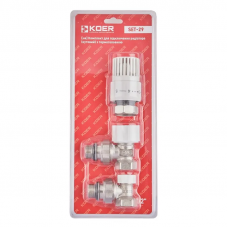 Комплект для підключення радіатора Koer SET-29 - 1/2'' (кутовий) з термоголовкою (KR5716)