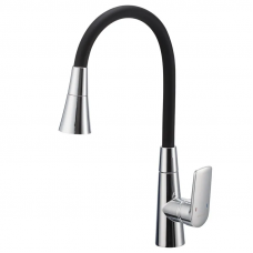 Змішувач для кухні Mixxus Premium Matis 011-T (NUT) Refl.Black (Колір хром+силік.вилив чорний) (MI8266)