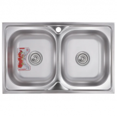 Мийка кухонна Zerix Z8050D-08-180MD Double (micro decor) (ZM0613)