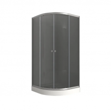 Душова кабіна з низьким піддоном Mixxus PLAIN SCT02-90x90x195-GR SATIN сіре тоноване скло 4мм (MI6898)