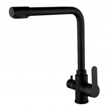 Змішувач для кухні Zerix DAX-021 Black з вих. для питної води (нерж. сталь) (ZX4825)