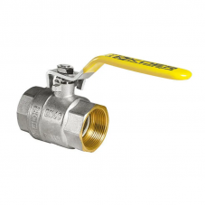 Кран кульовий KOER KR.214.G - 3/4" FF ГГВ YELLOW, ручка "важіль" жовта (KR0113)