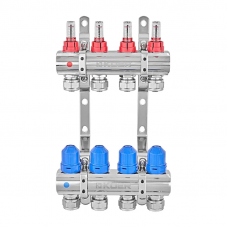 Колекторний блок з витратомірами та євроконусами Koer KR.1210-4 - 1"x4 WAYS (KR5266)