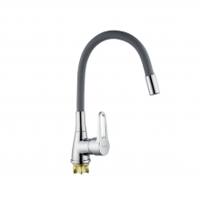 Змішувач для кухні з силіконовим виливом Champion Sop 014-045 (Nut) Refl.Grey (MI6361)
